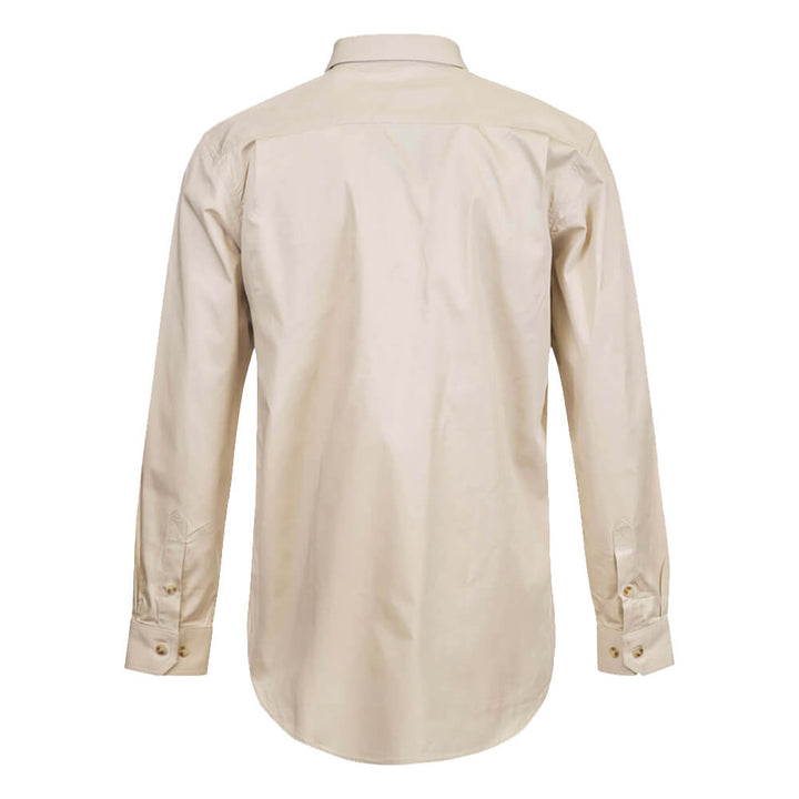 WorkCraft WS3029 Half Placket Shirt Long Sleeve Cream Back