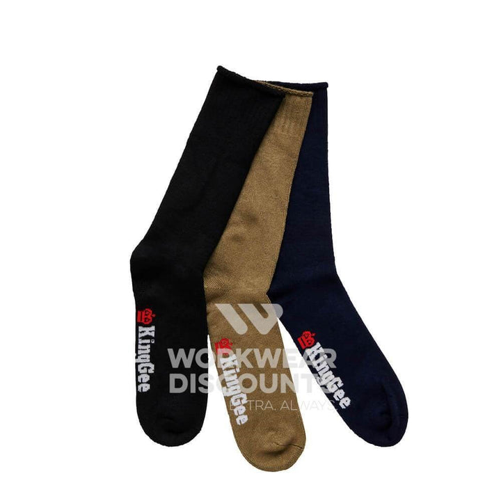 King Gee K09271 3 Pack Bamboo Socks Mixed Colours