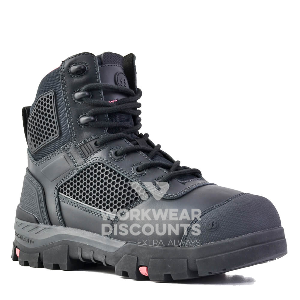 Bata Avenger Ladies Mid Cut Lace/Zip Sided Safety Boot Black