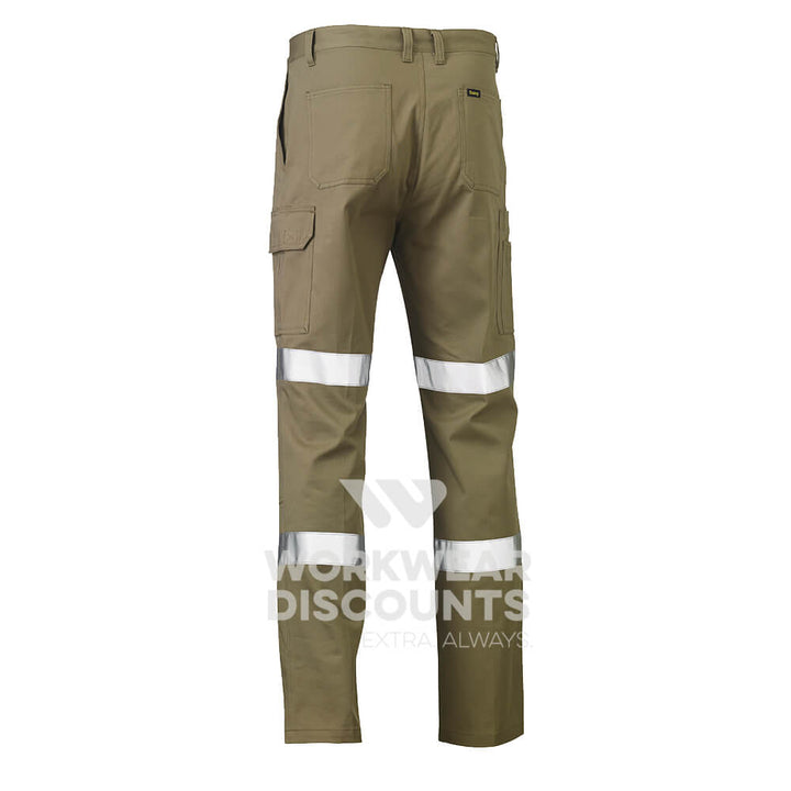 Bisley BP6999T Taped Bio-Motion Cool Middleweight Cotton Drill Utility Pants Khaki Back