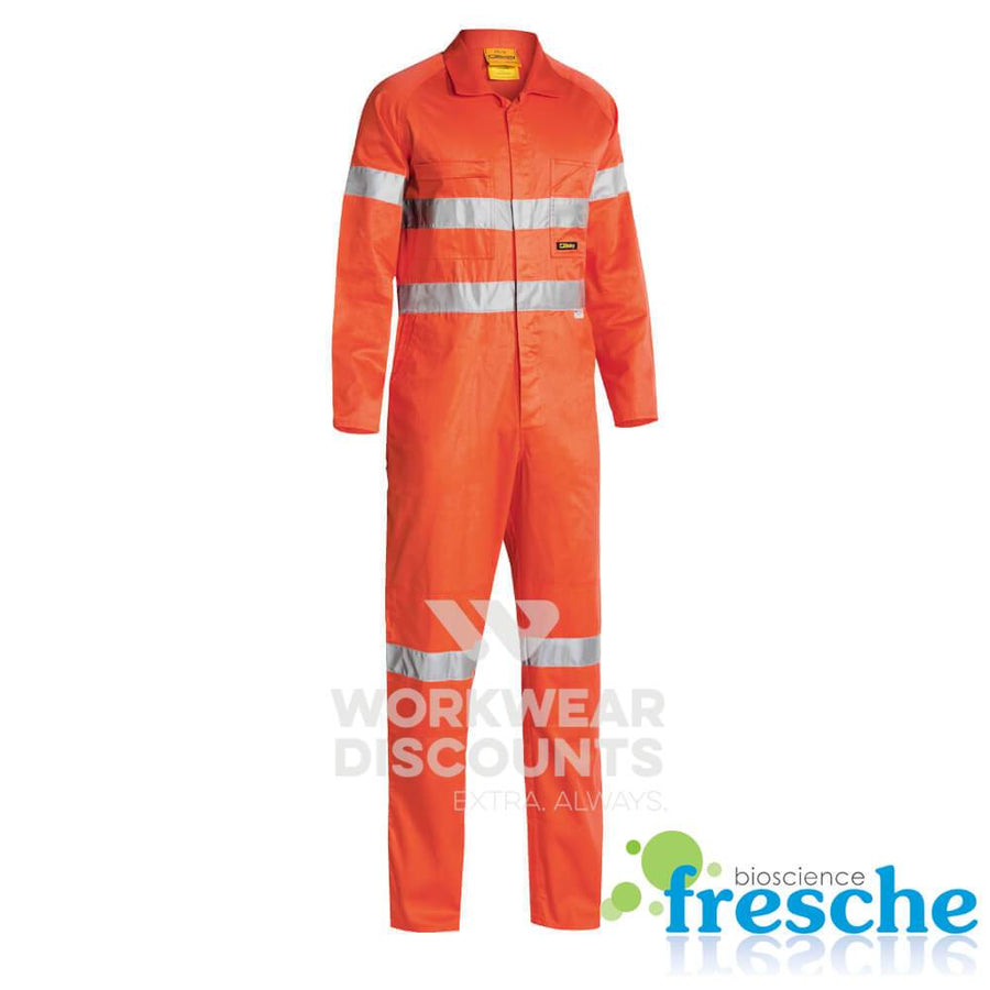 Bisley BC6718TW Hi-Vis Taped Lightweight Cotton Drill Coverall Orange Front