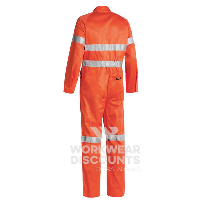 Bisley BC6718TW Hi-Vis Taped Lightweight Cotton Drill Coverall Orange Back