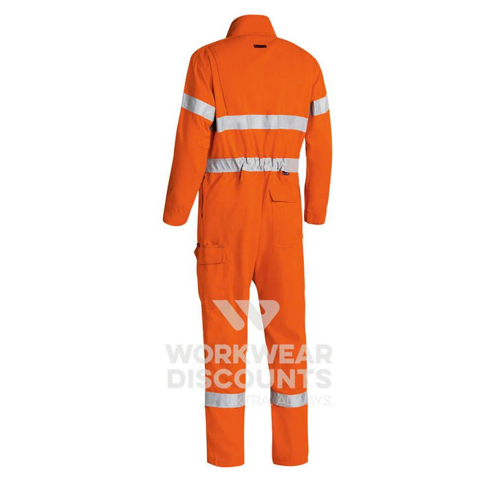 Bisley BC8185T TenCate Tecasafe Plus Hi-Vis Taped Lightweight Engineered Non-Vented FR Coverall Orange Back