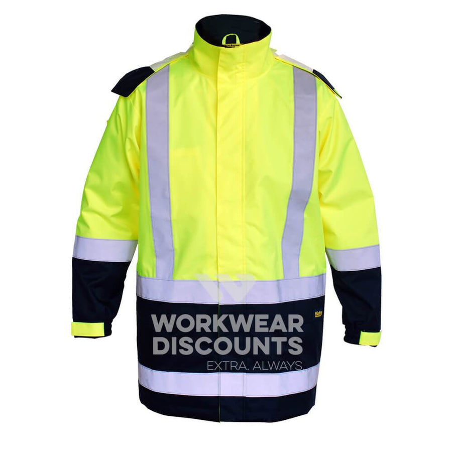 Bisley BJ6966T Hi-Vis Taped Rain Jacket Yellow