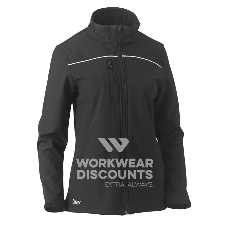 Bisley BJL6060 Womens Soft Shell Jacket Black Front