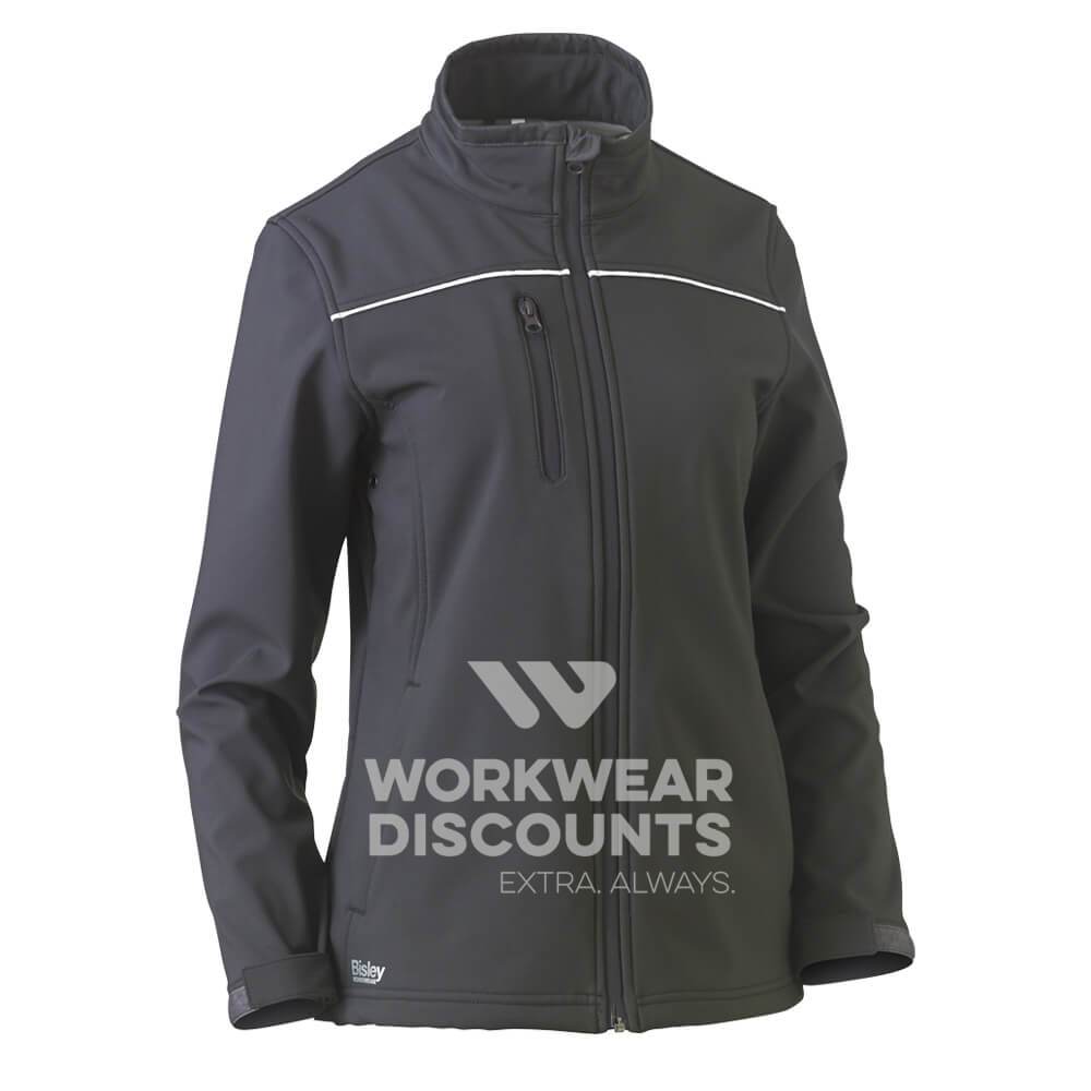 Bisley BJL6060 Womens Soft Shell Jacket Charcoal Front