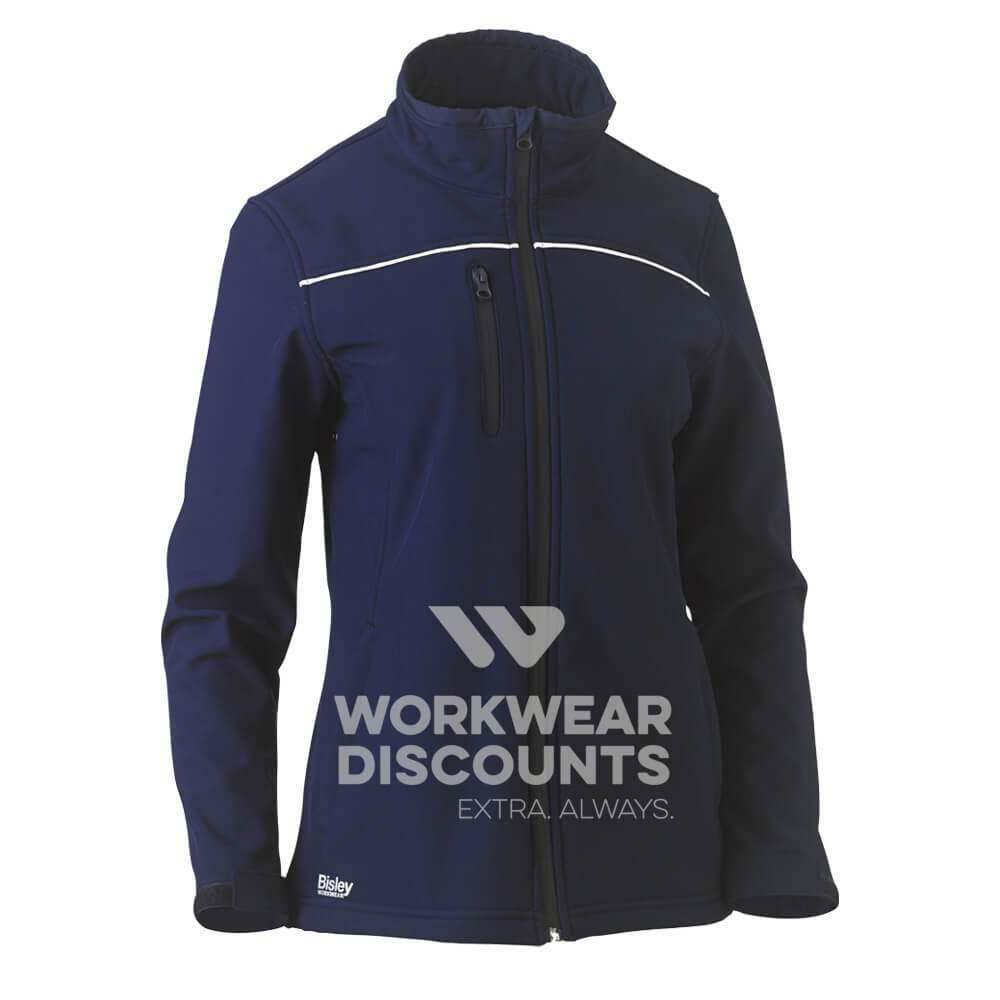 Bisley BJL6060 Womens Soft Shell Jacket Navy Front
