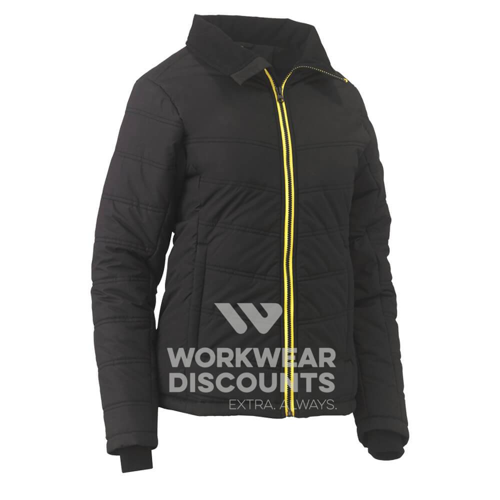 Bisley BJL6828 Womens Puffer Jacket Black Front