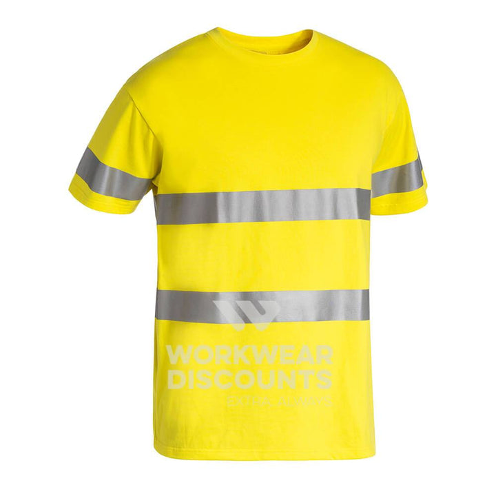 Bisley BK1017T Hi-Vis Taped Cotton T-Shirt Yellow Front
