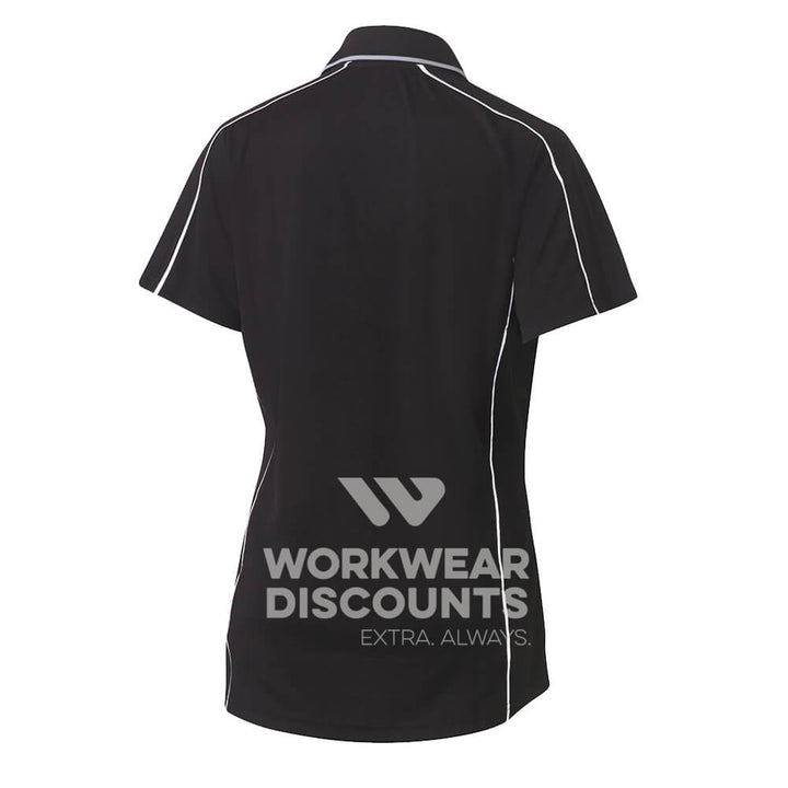 Bisley BKL1425 Ladies Cool Mesh Polo Shirt with Reflective Piping Short Sleeve Black Back