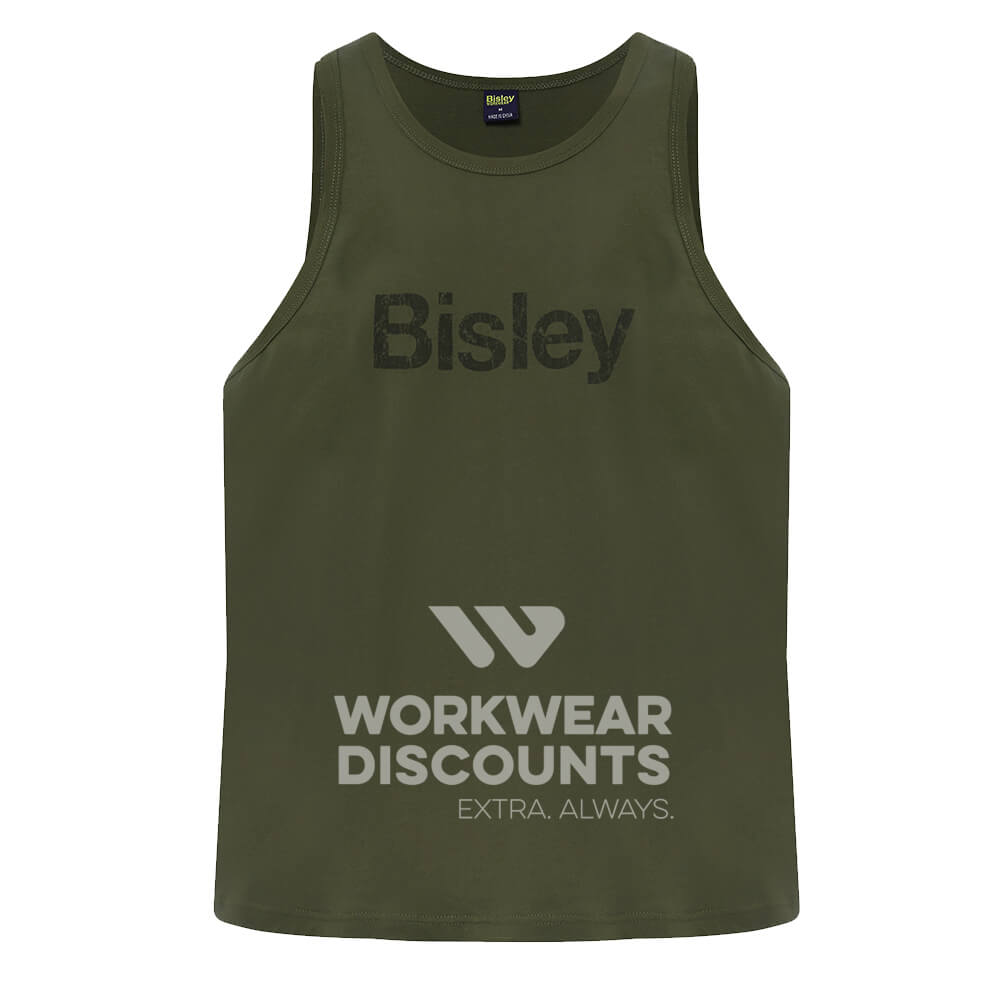 Bisley BKS063 Mens Cotton Logo Singlet