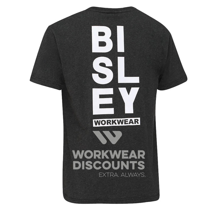 Bisley BKT091 Mens Vertical Logo Tee Short Sleeve Charcoal Back