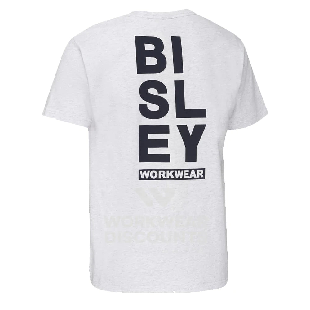 Bisley BKT091 Mens Vertical Logo Tee Short Sleeve Grey Back