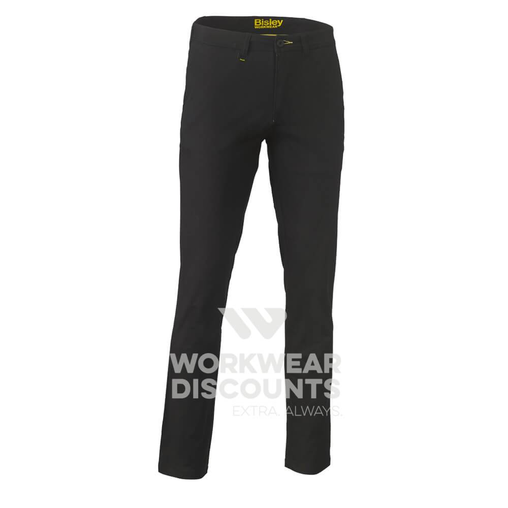 Bisley BP6008 Stretch Cotton Drill Work Pants Black Front