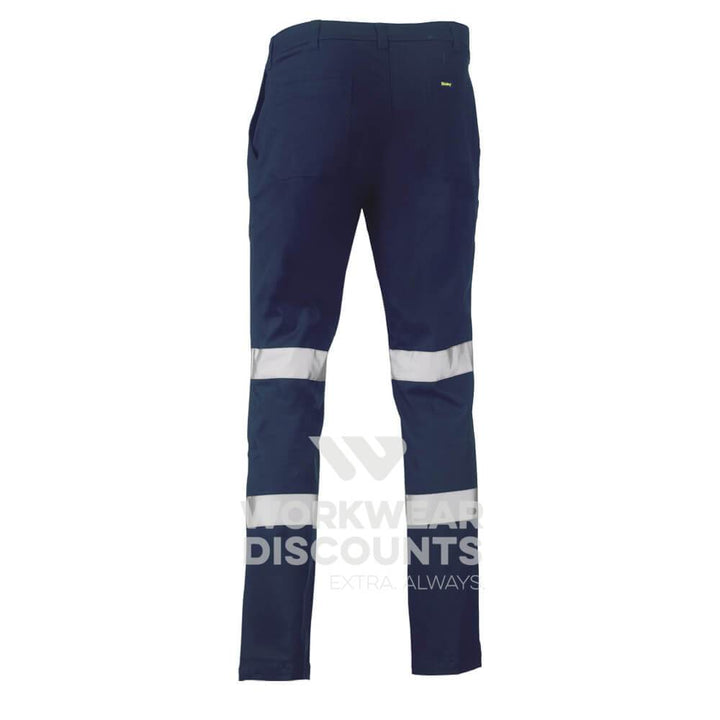 Bisley BP6008T Taped Biomotion Stretch Cotton Drill Work Pants Navy Back