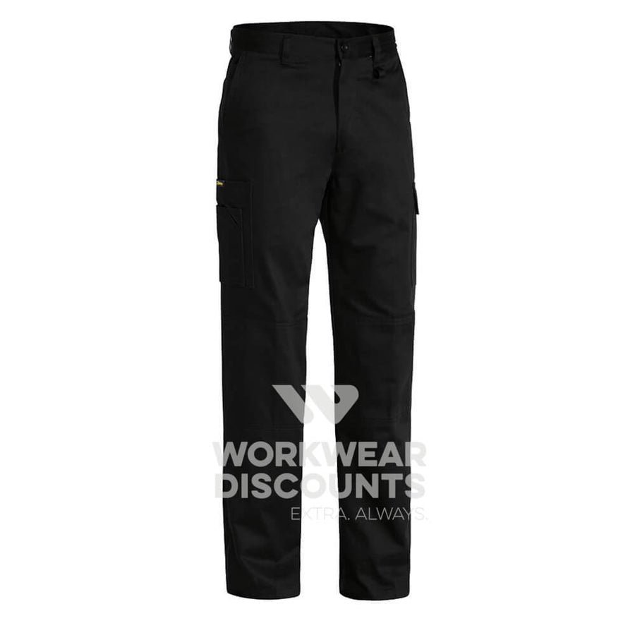 Bisley BP6999 Cool Middleweight Cotton Drill Utility Pants Black Front