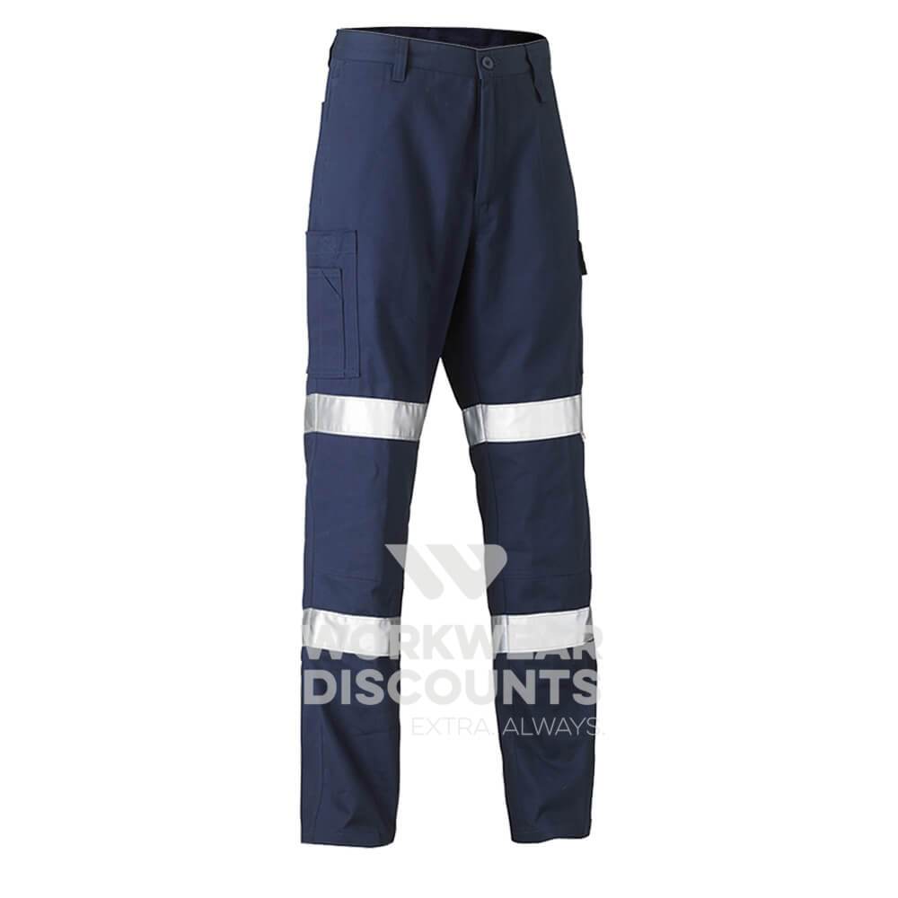 Bisley BP6999T Taped Bio-Motion Cool Middleweight Cotton Drill Utility Pants Navy Front