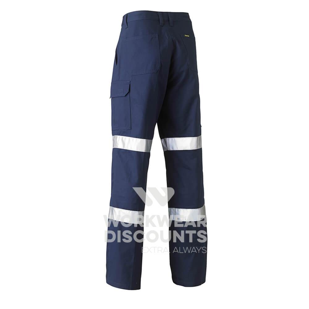 Bisley BP6999T Taped Bio-Motion Cool Middleweight Cotton Drill Utility Pants Navy Back