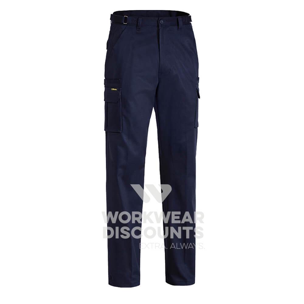 Bisley BPC6007 Cotton Drill Cargo Pants Navy Front