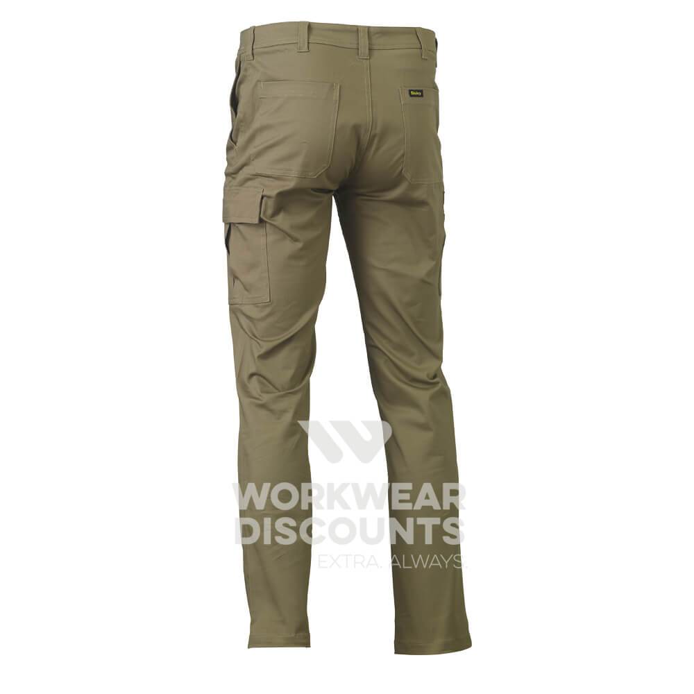 Bisley BPC6008 Stretch Cotton Drill Cargo Pants Khaki Back