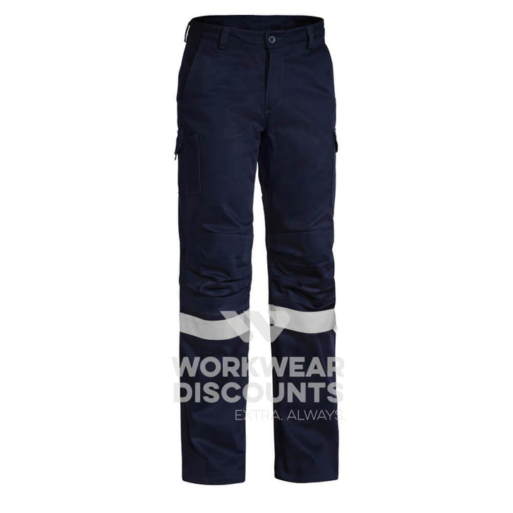Bisley BPC6021T Taped Cotton Drill Industrial Cargo Pants Navy Front