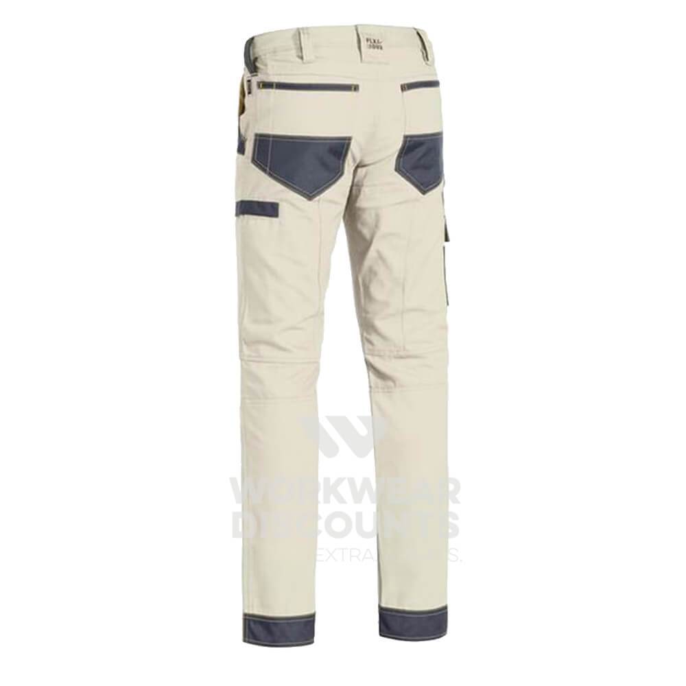 Bisley BPC6130 Flex and Move Stretch Cargo Pant Stone Back