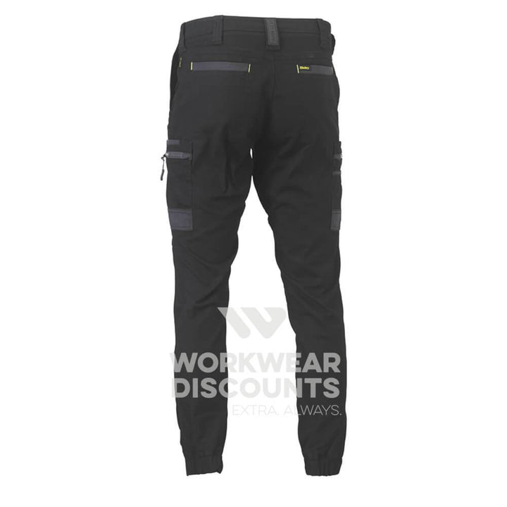 Bisley BPC6334 Flex & Move Stretch Cargo Cuffed Pants Black Back