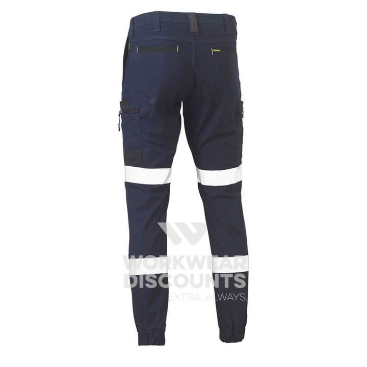 Bisley BPC6334T Taped Biomotion Flex & Move Stretch Cargo Cuffed Pants Navy Back