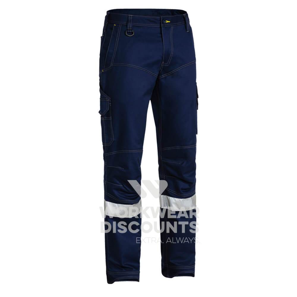 Bisley BPC6475T X Airflow 3M Taped Ripstop Engineered Cargo Work Pant Navy Front