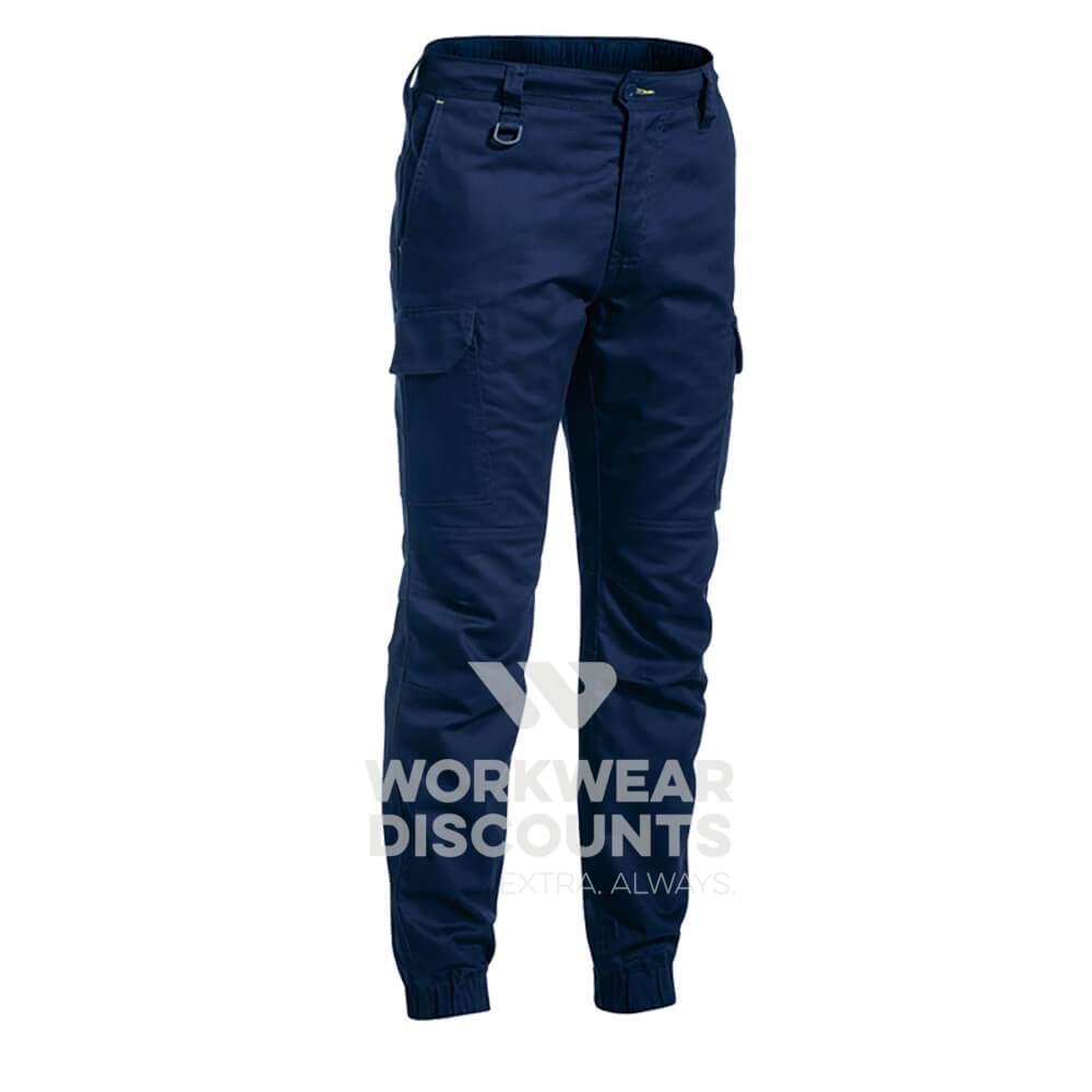 Bisley BPC6476 Engineered Ripstop Stove Pipe Cargo Work Pant Navy Front