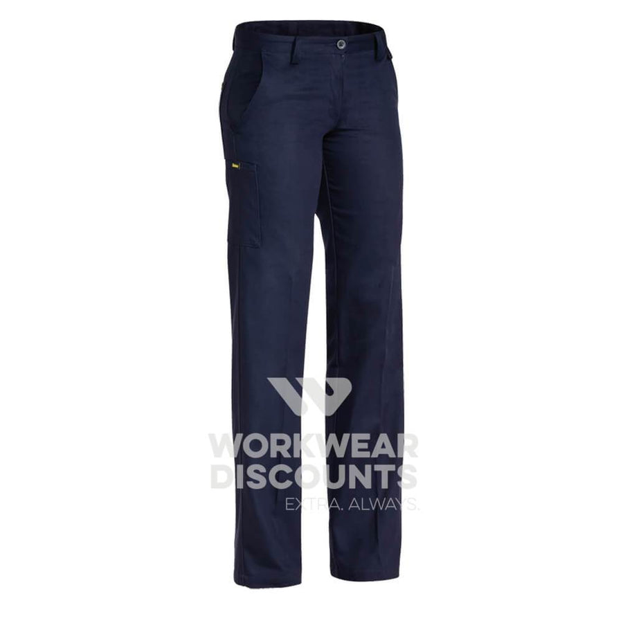 Bisley BPL6007 Ladies Cotton Drill Pants Navy Front