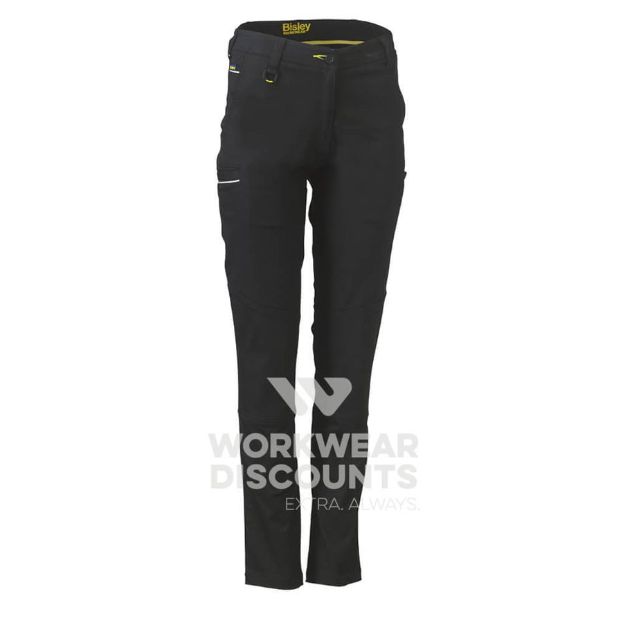 Bisley BPL6015 Womens Stretch Cotton Pants Black Front