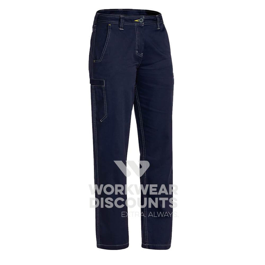 Bisley BPL6431 Ladies Lightweight Vented Cotton Drill Pants Navy Front