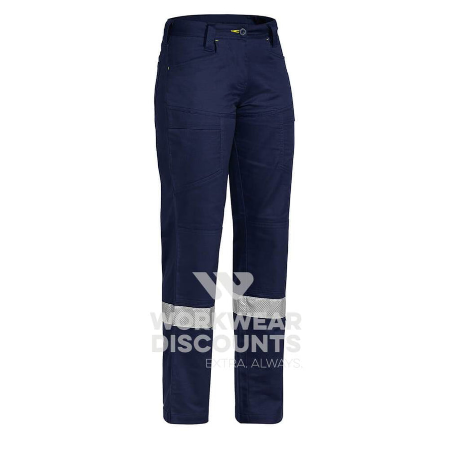Bisley BPL6474T Ladies Taped Engineered X Airflow Ripstop Cargo Work Pant Navy Front
