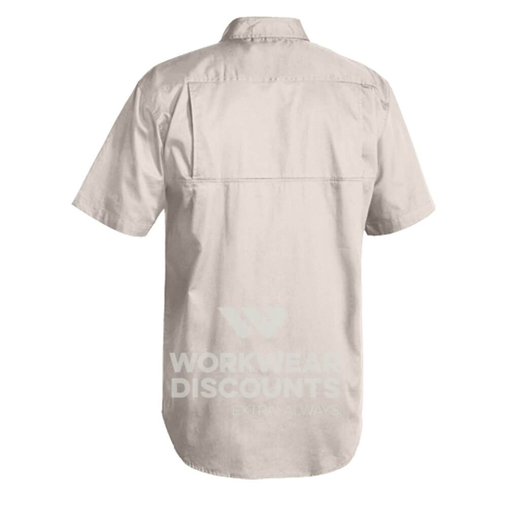 Bisley BS1893 Lightweight Cotton Drill Shirt Short Sleeve Sand Back