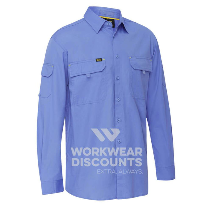Bisley BS6414 Airflow Ripstop Vented Work Shirt Long Sleeve Blue Front