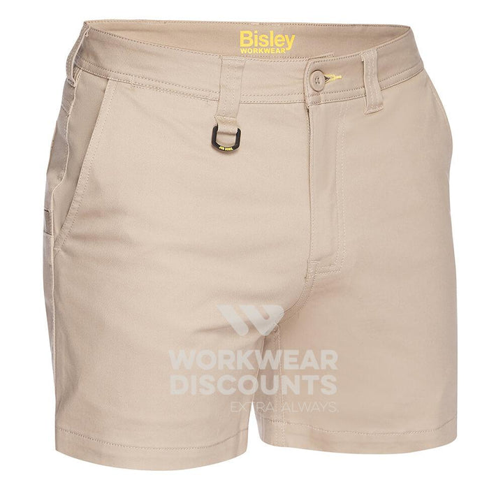 Bisley BSH1008 Mens Stretch Cotton Short Shorts Stone Front