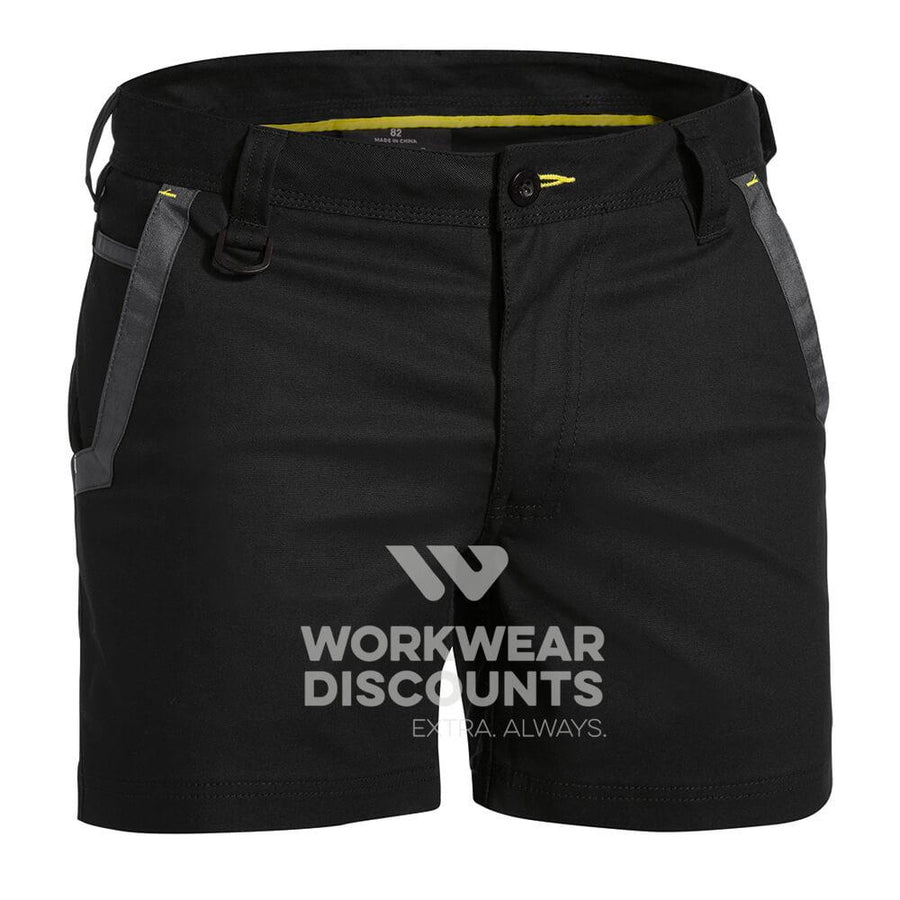 Bisley BSH1131 Flex and Move Stretch Short Shorts Black Front