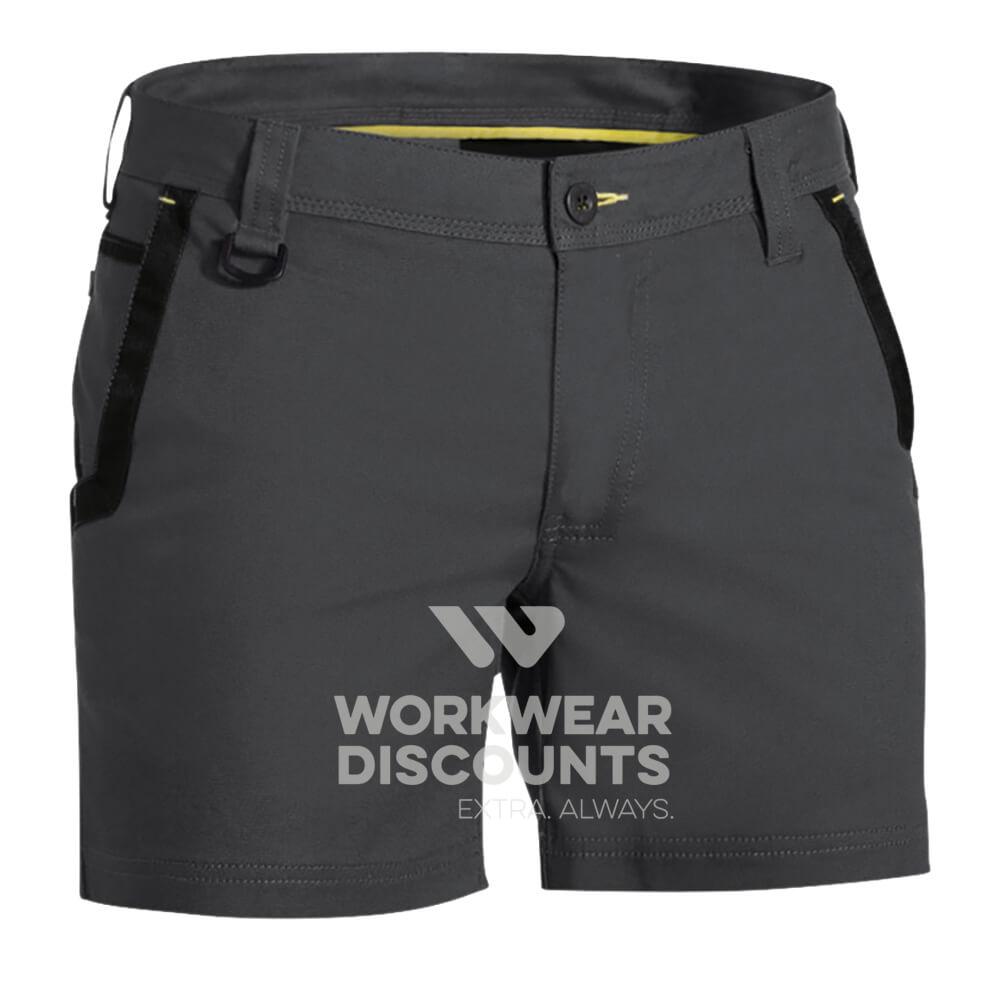 Bisley BSH1131 Flex and Move Stretch Short Shorts Charcoal Front