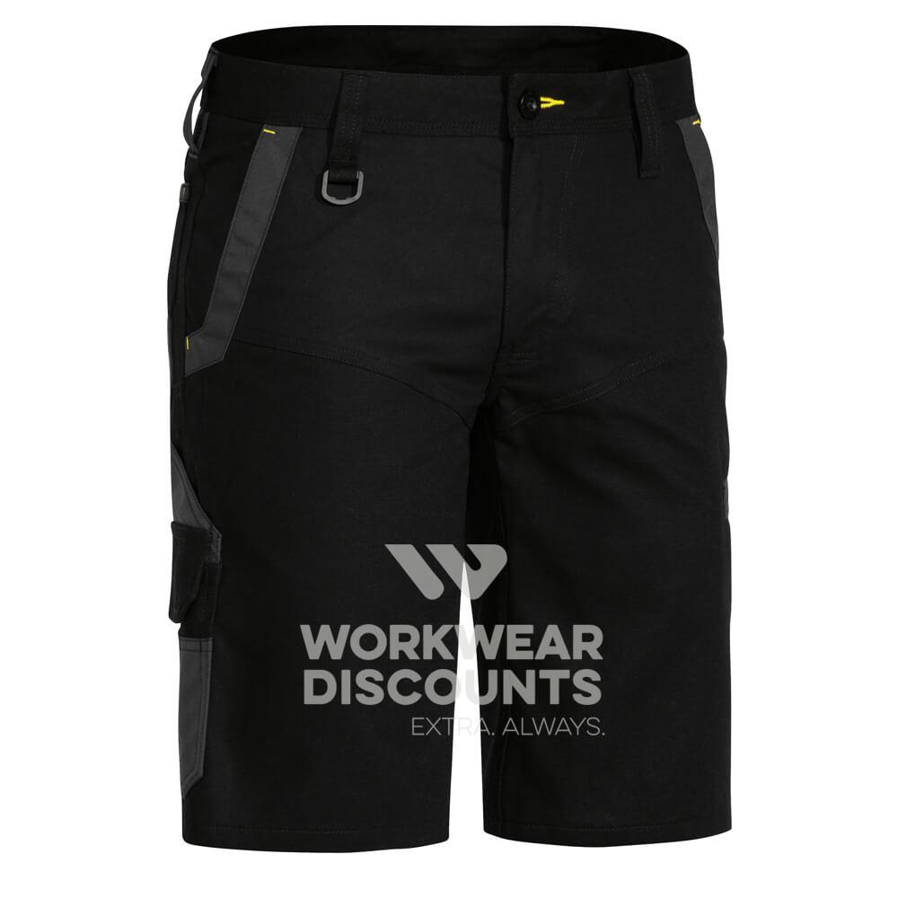 Bisley BSHC1130 Flex and Move Stretch Cargo Shorts Black Front