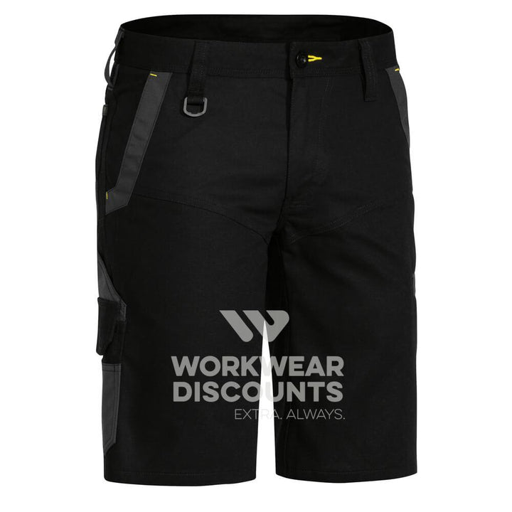 Bisley BSHC1130 Flex and Move Stretch Cargo Shorts Black Front