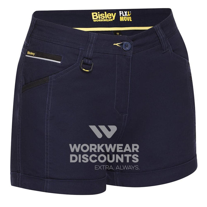 Bisley BSHL1045 Womens Flex & Move Short Shorts Navy Front