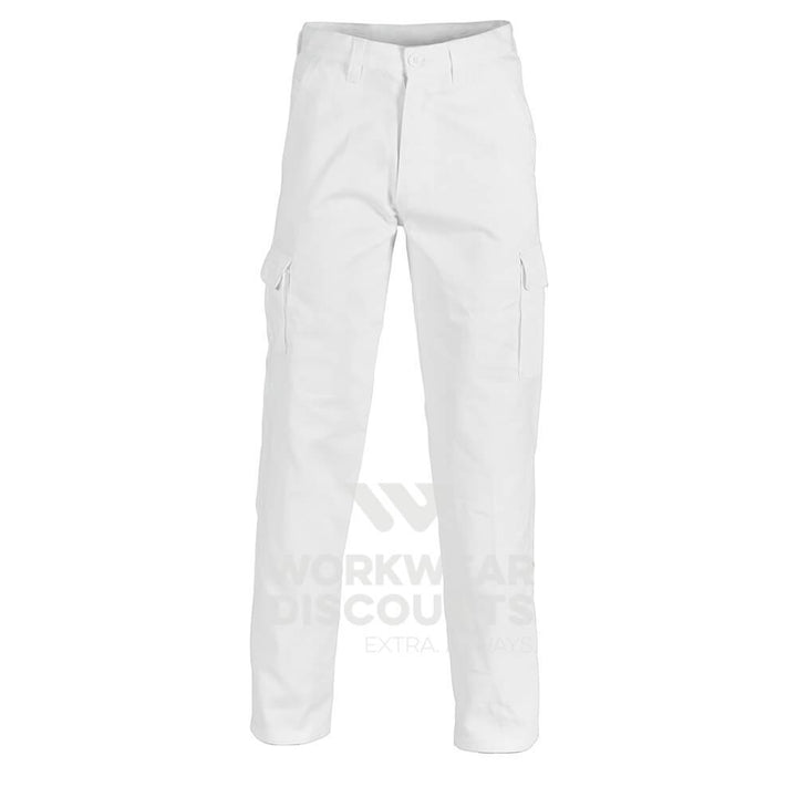 DNC 3312 Cotton Drill Cargo Pants White