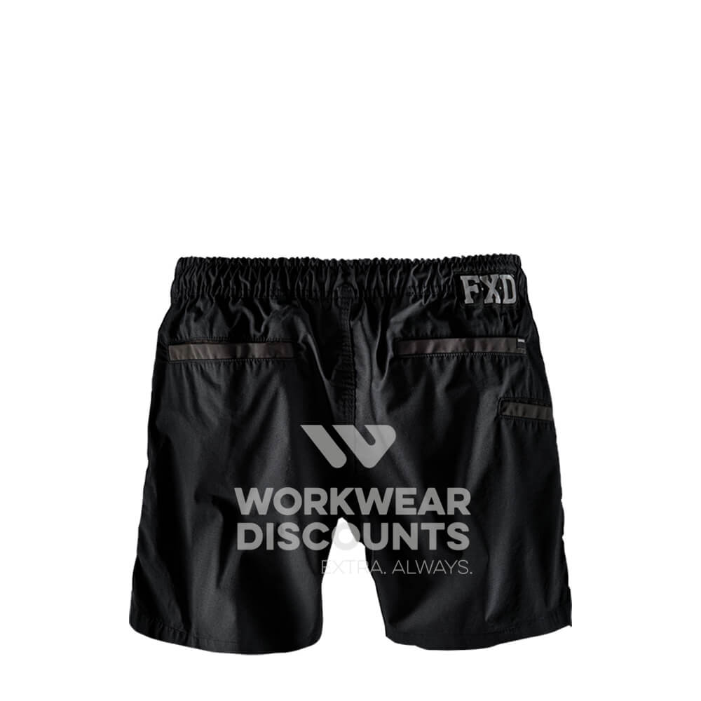 FXD WS4 Elastic Waist Stretch Ripstop Shorts Black Back