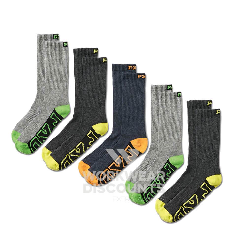 FXD SK1 5 Pack Cotton Blend Long Sock