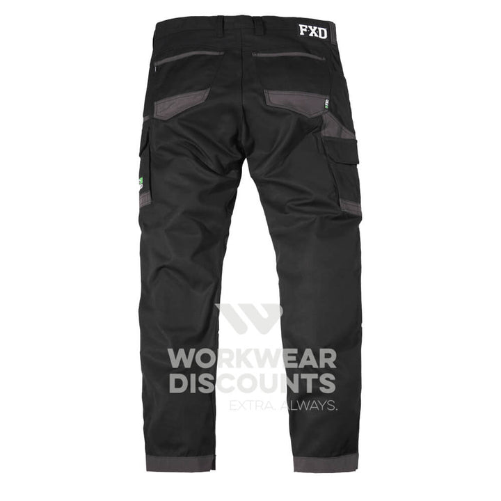 FXD WP1 Premium Cotton Work Pants Black back Flat