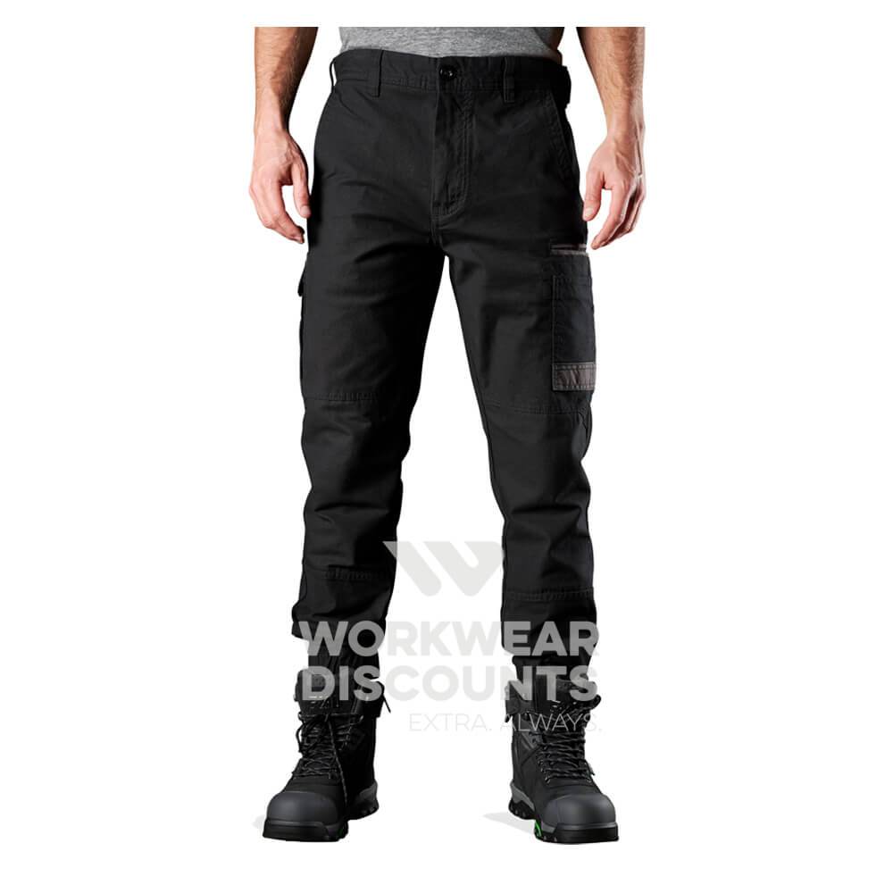 FXD WP4 360 Stretch Cuff Cotton Work Pants Black Front