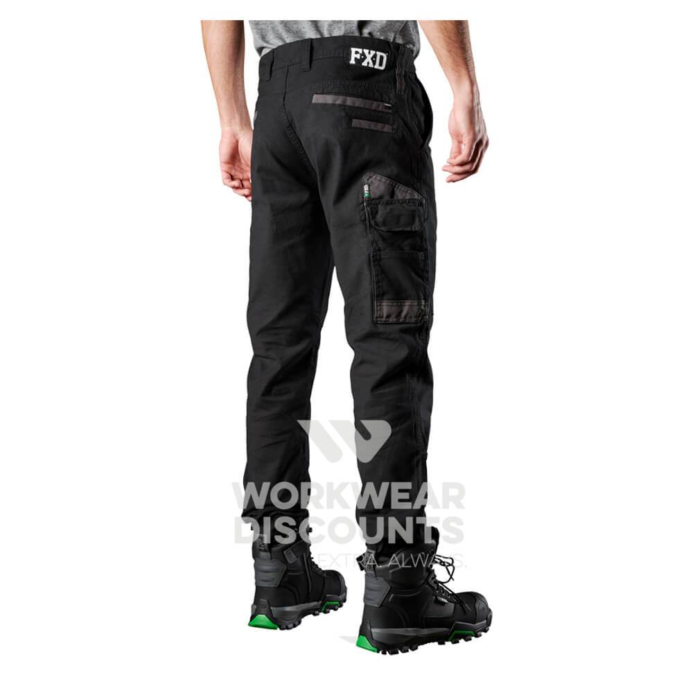 FXD WP4 360 Stretch Cuff Cotton Work Pants Black Side