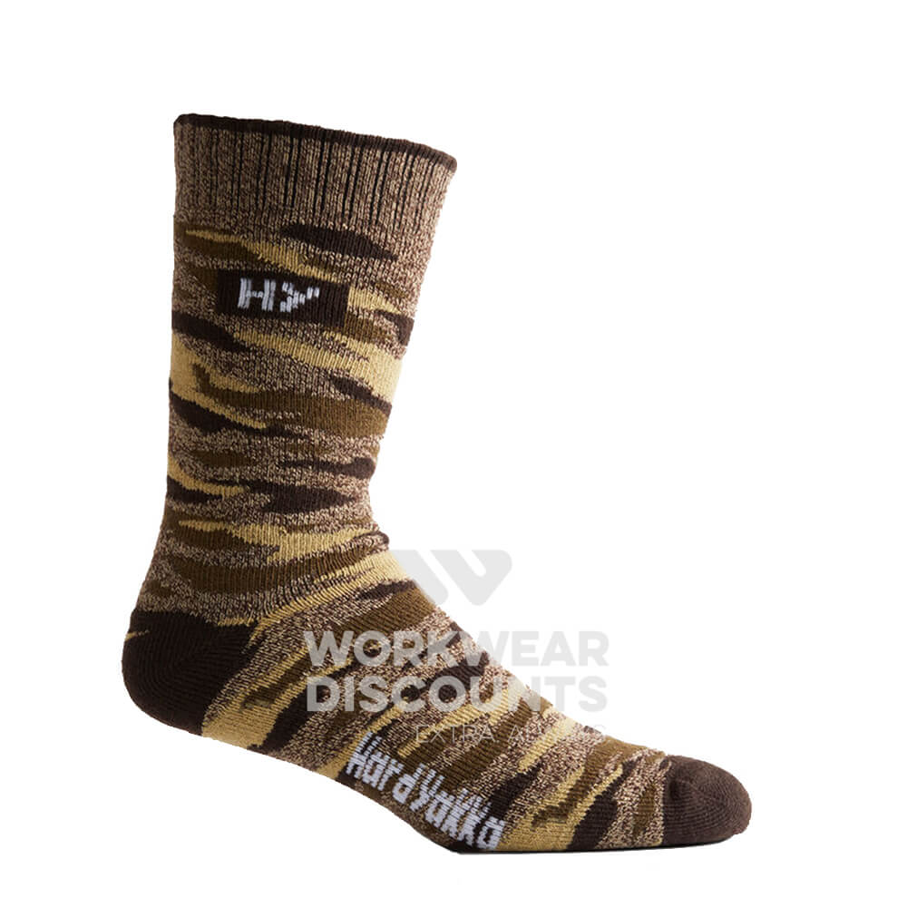 Hard Yakka Y22943 Camo Socks Brown