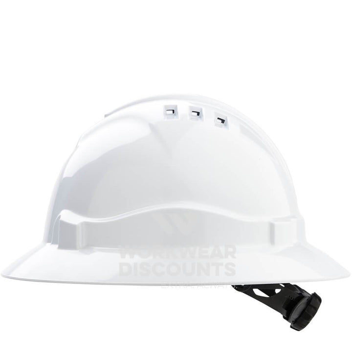 Pro Choice HHV6FB Full Brim Hard Hat Vented Prolock Harness White
